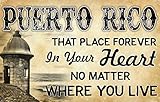 Puerto Rico Poster Sign That Place Forever in Your Heart Metal Tin Sign Iron Painting Home Family Lovers Gift Funny Metal Signs Bedroom Novelty Retro Parlor Yard Farm Courtyard Wall Decor 8x12 Inch