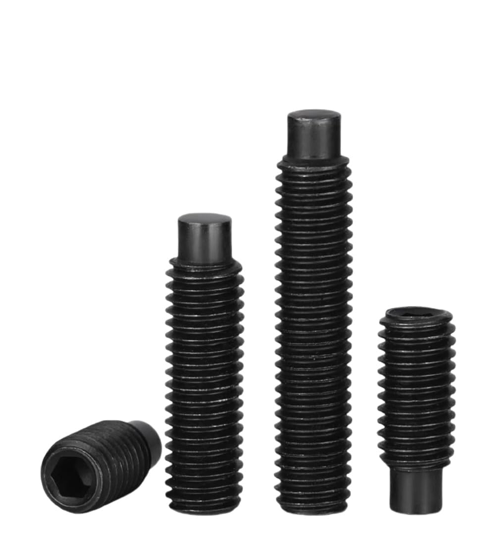 10pcs M12 X 20mm Hex Hexagon Socket Set Screw with Dog Point Convex End Bolt,Grade 12.9 Alloy Steel Black Hex Socket Grub Screw Bolt