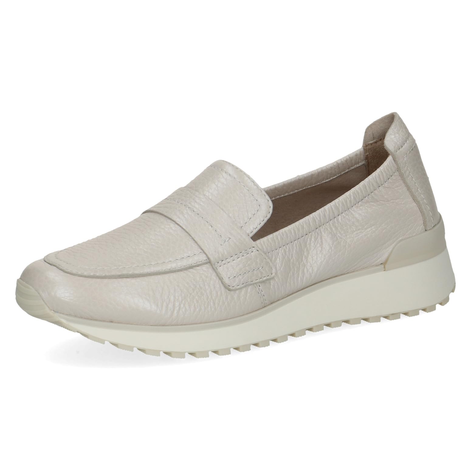 CAPRICE Women’s Leather Slip-ons, White (Pearl PERL DEE), 6.5 UK