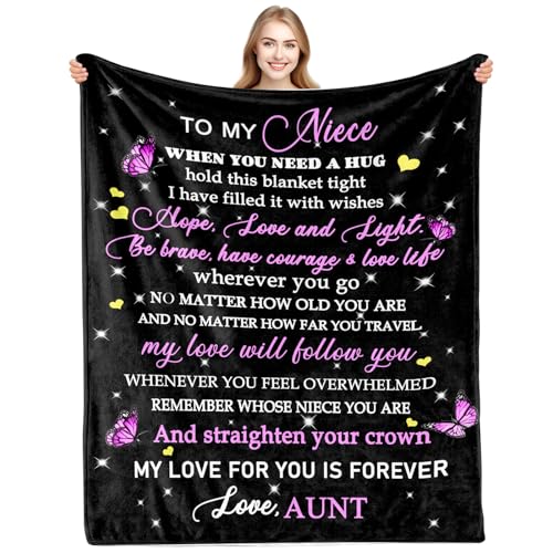 TUCVHOX Niece Gifts from Auntie, Niece Blanket from Aunt, Nieces and Auntie Gift, Gift for...