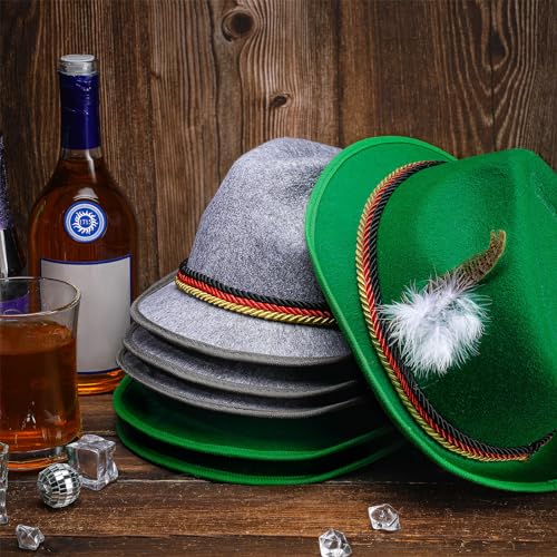 Image of Funtery 6 Pcs Oktoberfest Hats for Men German Hats Felt Bavarian Costume Accessories for Adults Unisex Party