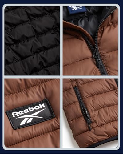 Image of Reebok Boys Winter Coat - Lightweight Insulated Puffer Jacket - Wind & Water Resistant Quilted Hooded Winter Jacket for Boys