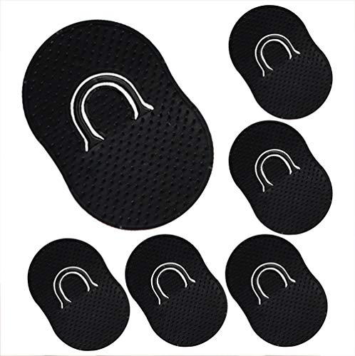 6 PCS Pocket Palm Combs, Portable Mens Hair Brush, Shampoo Combs Pocket Scalp Massager Brush, Soft Palm Brush for Men Short Hair, Black
