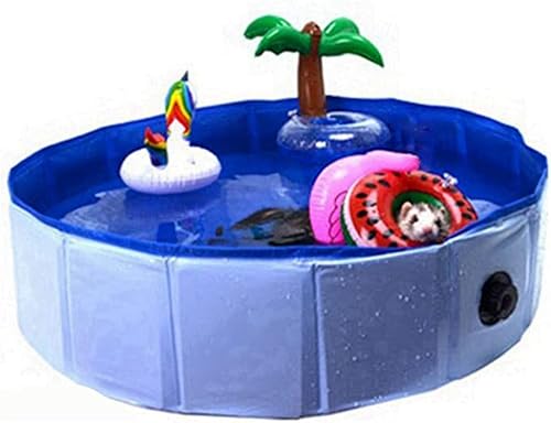 Piscina plegable plegable para baño y refrigeración, bañera duradera, lavadora de agua para hurones y animales pequeños, anillo de natación de
