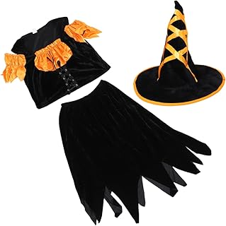 USHOBE 1 Conjunto De Bruxa De Halloween Fantasias De Halloween Para Adultos Decoração De Halloween Roupas De Bruxa De Bruxa Feminina Túnica Com Capuz De Halloween