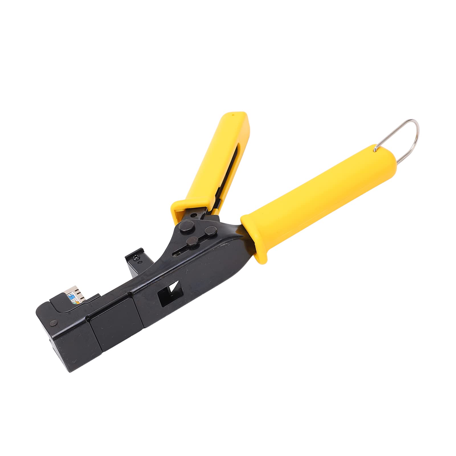 Crimpatrice a cricchetto Crimpatrice terminale Pinza a crimpare Tenuta regolabile Maniglia resistente al calore per Cat6 Ethernet Keystone Jack Connettori RJ45 Maniglia in acciaio