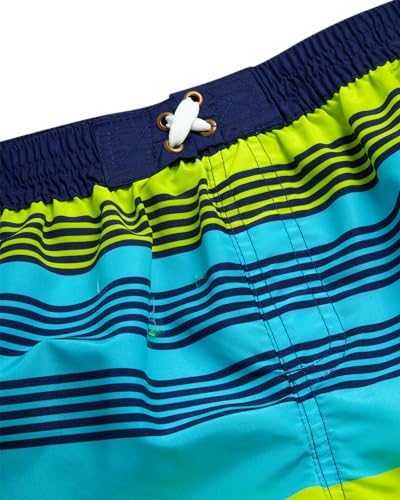 Image of Quad Seven Boys 2-Piece Rash Guard Swimsuit Set Short-Sleeve (Sizes 5-12) | Lightweight Quick-Dry Fabric with Sun Protection, Matching Top & Trunks, Adjustable Drawstring Waist for Pool or Beach Days