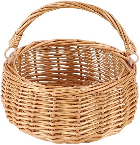 Small Gift Wicker Picnic Basket with Handle,Willow Flower Girl Basket