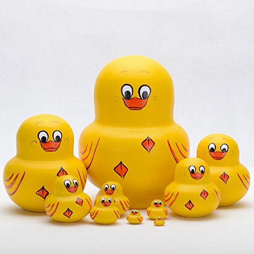 YAKELUS Matroschkas Stücken handgemacht Das Lindenholz Geschenk Spielzeug Matruschka Russian Nesting Dolls professionelle Matrjoschka-Marke 002 (10036 (10piece))