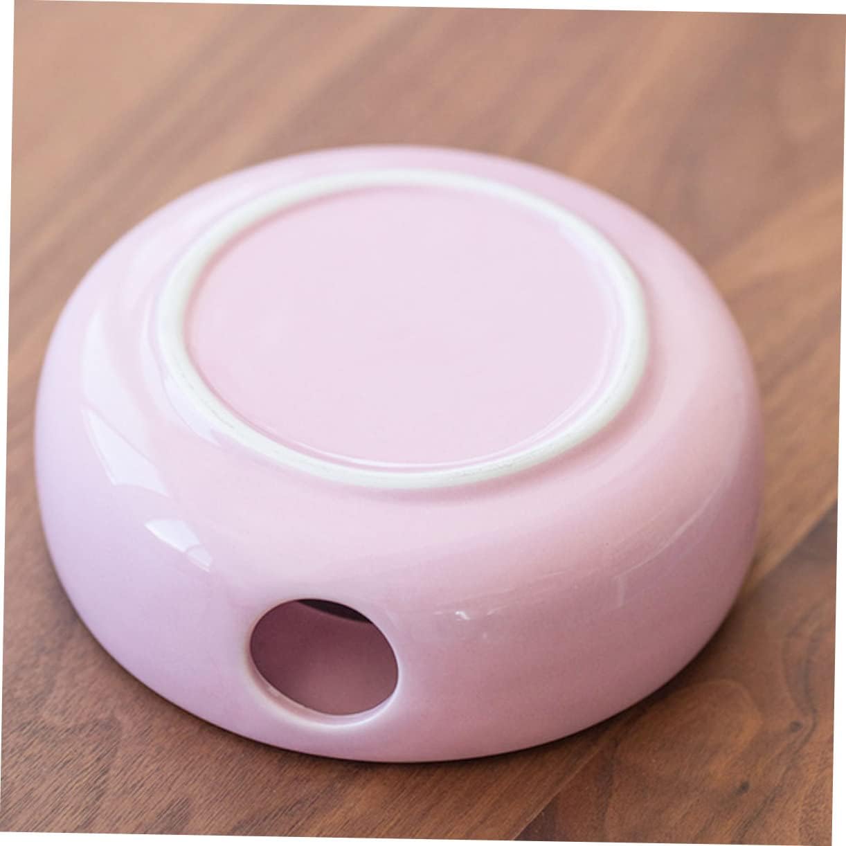 Luxshiny Ceramic Teapot Warmer Base for Home and Office Multi Functional and Tea Accessory with Stable Performance Suitable for Tea House and Shop Use Pink Purple Color