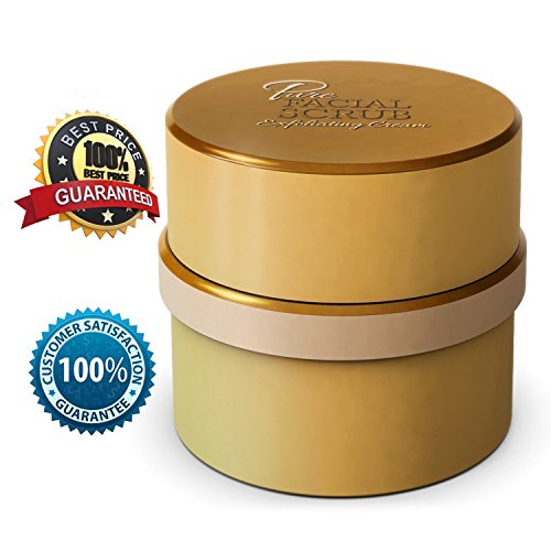 Pure Facial Scrub for Sensitive Skin Natural Microdermabrasion Scrubber Exfoliator for Men & Women Perfect for Oily Dry Acne & Combination Skin Luxury Cream with Vitamin Rich Apricot Jojoba and Almond
