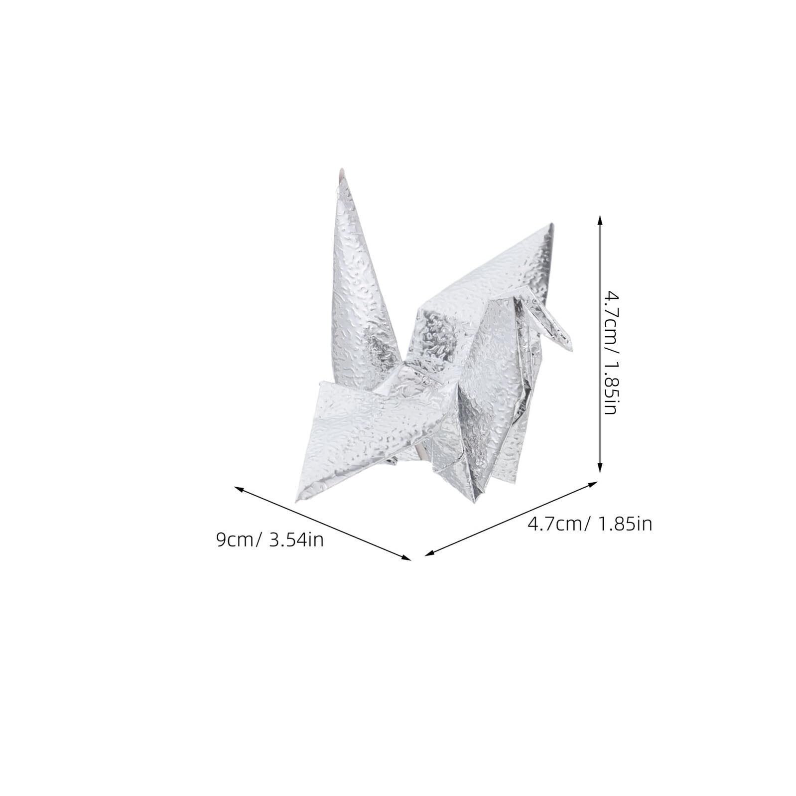 50 Gru Origami Argento Prefabbricate da 10 Cm Decorazioni Origami da Appendere per Matrimoni, Compleanni e Shower, Ciondoli Leggeri per Decorazioni Fai da Te e Allestimenti