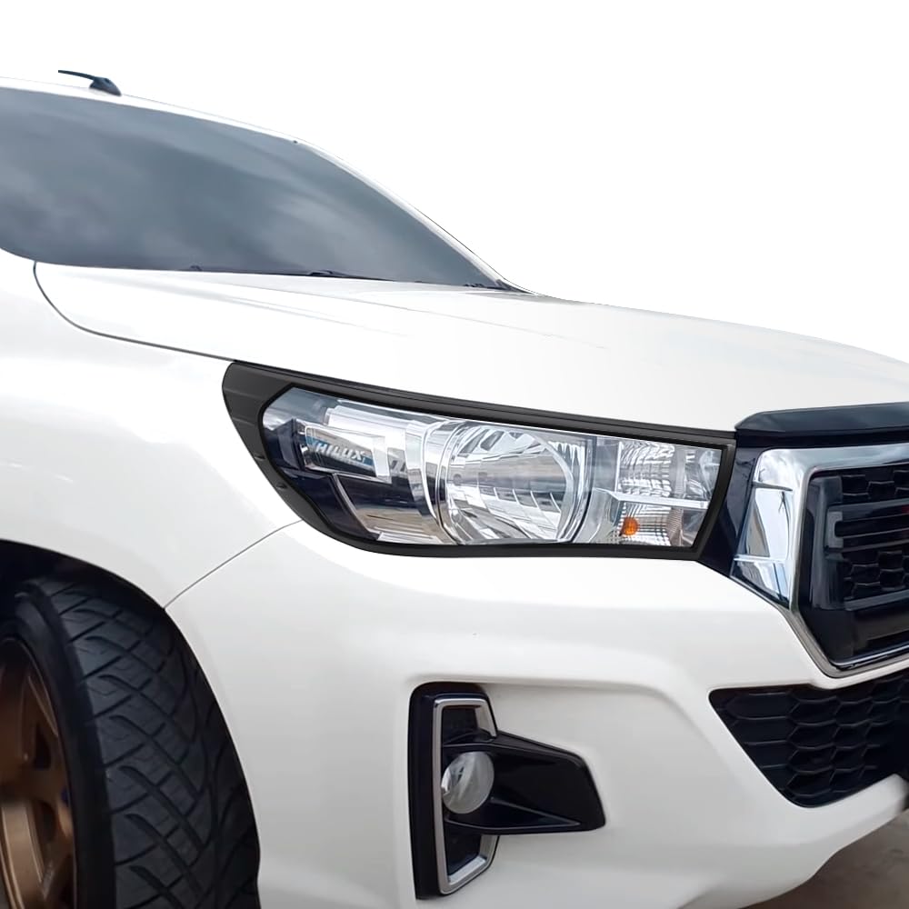 Copricerchi fari per Toyota Hilux 2015-2020 modelli di base Hilux Active Icon Revo, Hilux AN110 AN120 AN130 nero lunetta per fari