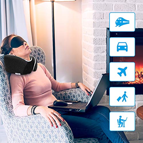 مراجعة وسادة رقبة السفر برغوة الذاكرة مع قناع نوم 3D وسدادات أذن - الصورة 7