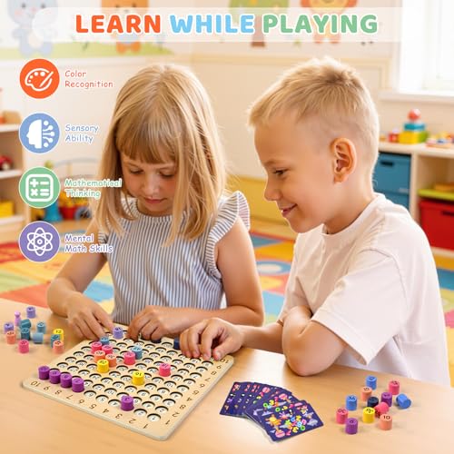 BUZIFU Juego de Mesa Montessori de Multiplicación de Madera miniatura 6
