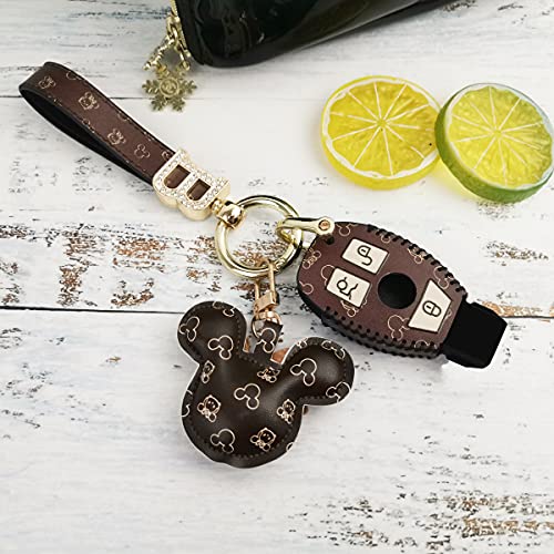 Women For Cute Car Keys Chains Rings Holder Lanyard Bracelets,Suitable For Car Mercedes-Benz Key Chain Cover Shell Glc300 Glc350E Glc43 Glc63 Glc63 Amg S Keychains Accessories Strap Wristlets Leather #TOP4
