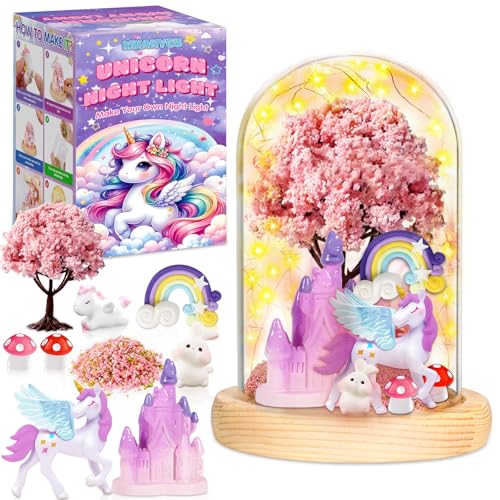 MKAKYES DIY Unicornio Luz Nocturna Infantil, Juguetes Niña 3 12 Años, Kit de Manualidades Creativas, Regalo Unicornio para Niñas de 3 a 12 Años