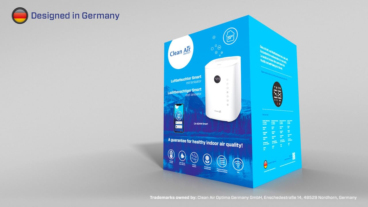 Clean Air Optima - Umidificatore CA-604W Smart Top Filling - 55 m² / 140 m³ / 590 ft²