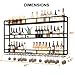 Large Heavy Duty 47in Wine Rack with LED Wall Mounted Bottle Glass Holder Under Shelf, 3-Tiers Liquor Floating Shelves Display Storage Organizer Hanging Long Stemware Goblet Metal for Home Bar