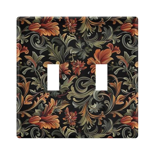 UMIRIKO Tropical Leaves Flowers Floral Light Switch Cover Plate Covers Decorative Double Toggle Home Decor 202b5320