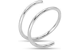 Handcrafted Sterling Silver Spiral Nose Hoop Ring for Double Nostril Piercing