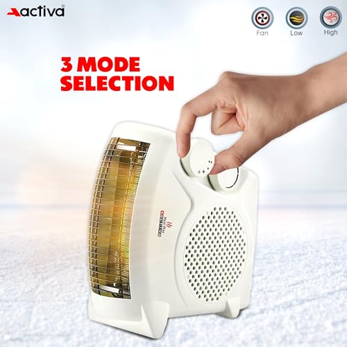 Image of ACTIVA Heat Max Mark - 1 (2000 Watts) with 2 Heating Mode full ABS body Electric Fan Room Heater Come with 1 Year warranty (White)