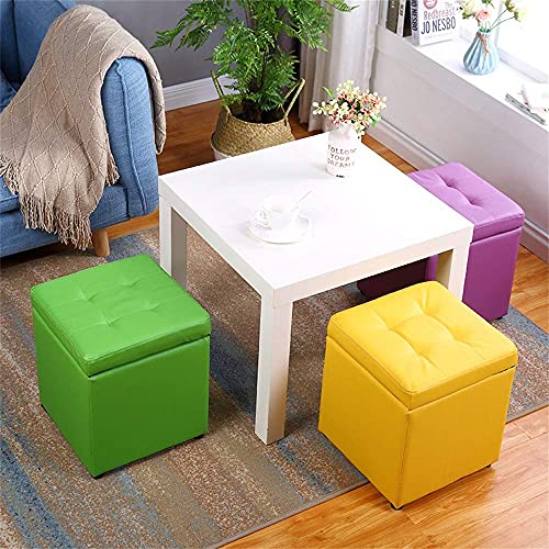Pouf cube en cuir : optimisez vos petits espaces avec rangement - 3