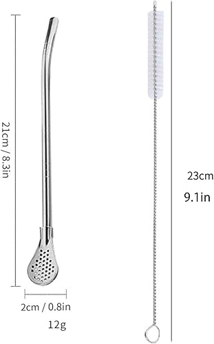 Miniatura 2 de Cuchara de filtro de paja reutilizable de acero inoxidable 304, cuchara para yerba mate, colador de té de hojas sueltas, adecuado para cafeterías,