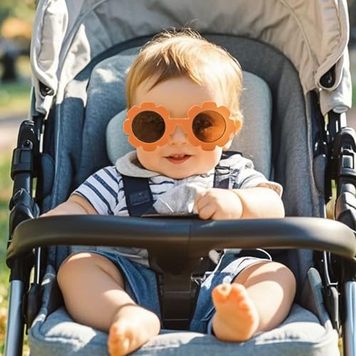 CULACCINO Baby Flower Sunglasses Flexible Bendable Polarized Sunglasses with Strap for Newborn Infant Age 0-24 Months4