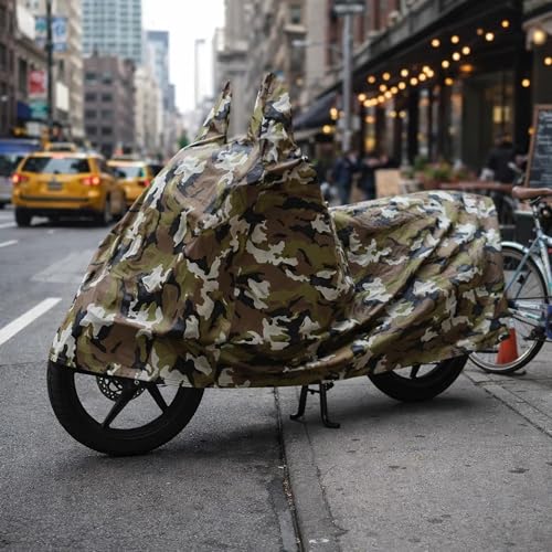 Image of Sulfar Bike Cover for Royal Enfield Interceptor 650 (Standard) | Waterproof, Dustproof & UV Protected | All Weather Two Wheeler Cover (Army Green) New 2026 Variants