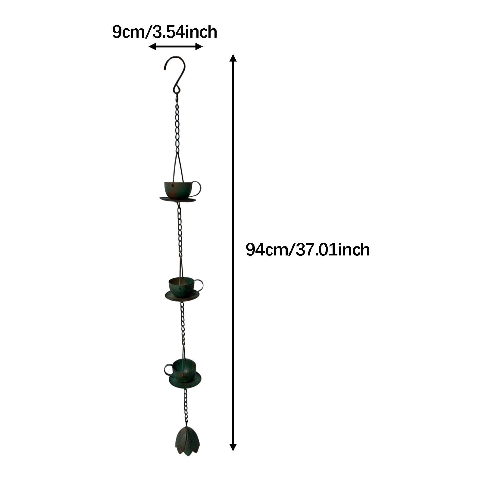 perfk Catena raccogli Pioggia per grondaie, Catena raccogli Pioggia per grondaie, 94 cm, in Ferro, di Ricambio, Decorativa per Gazebo, Cortile Esterno