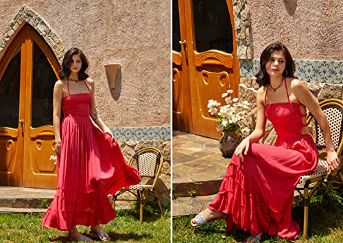 Image of R.Vivimos Womens Summer Boho Sexy Backless Long Dresses