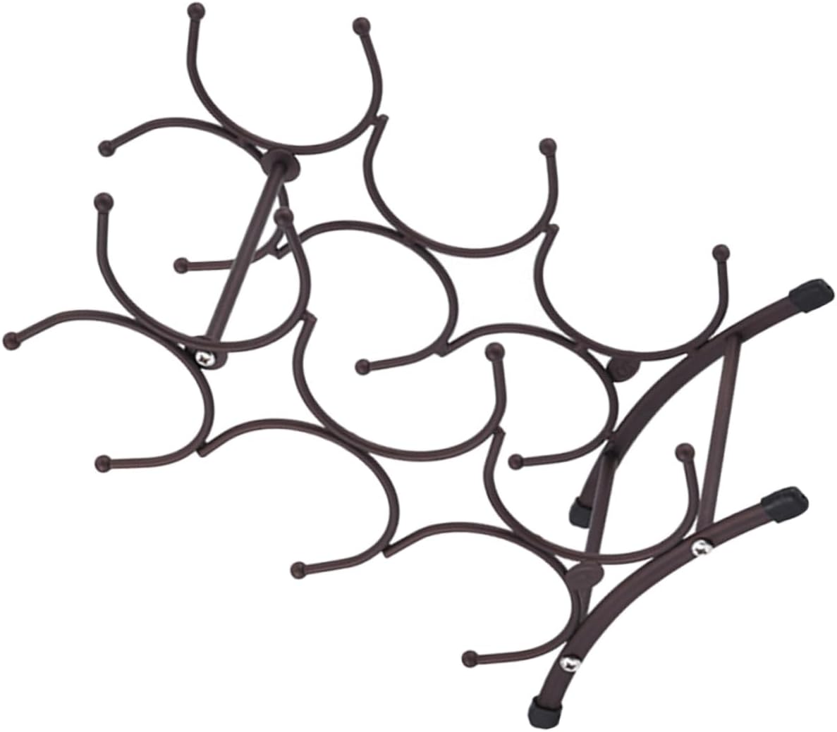 Detachable 6-Bottle Wine Rack Vintage Iron Wine Holder Stand Antique Copper Metal Countertop Shelf for Home Dining Room Storage and Display