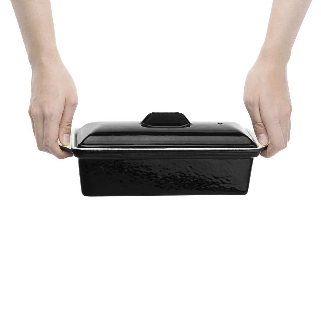 Vogue U559 - Terrina per patè nera, 1,3 l, 90 x 310 x 100 mm, in ghisa, per uso commerciale