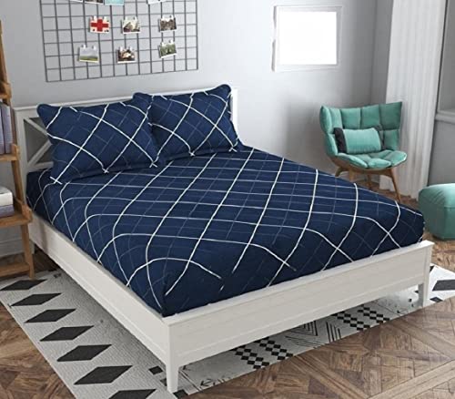 Image of Glace Cotton Double Bedsheets Combo Pack of 2 Double Bedsheets with 4 Pillow Covers Size- 90 x 90 inch, Color- Multicolor (Model no.-885)