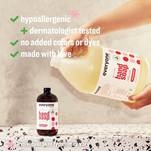 Image of Everyone Liquid Hand Soap Refill, 1 Gallon, Ruby Grapefruit, made with Essential Oils for Kitchen and Bathroom