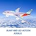 PowerTRC Kids Airplane Toys, Bump & Go Action Toddler Toy Airplane with LED Flashing Light, Music, Airplane Sound, Great Gift for Boys Girls Ages 3-12