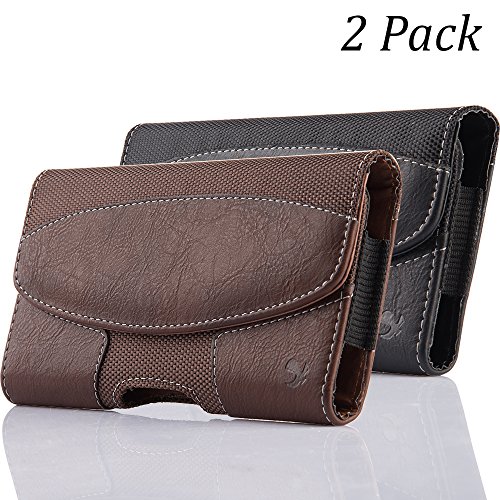 iNNEXT 2 Pack iPhone 8 Plus Pouch Case, Premium Horizontal Leather Case Pouch