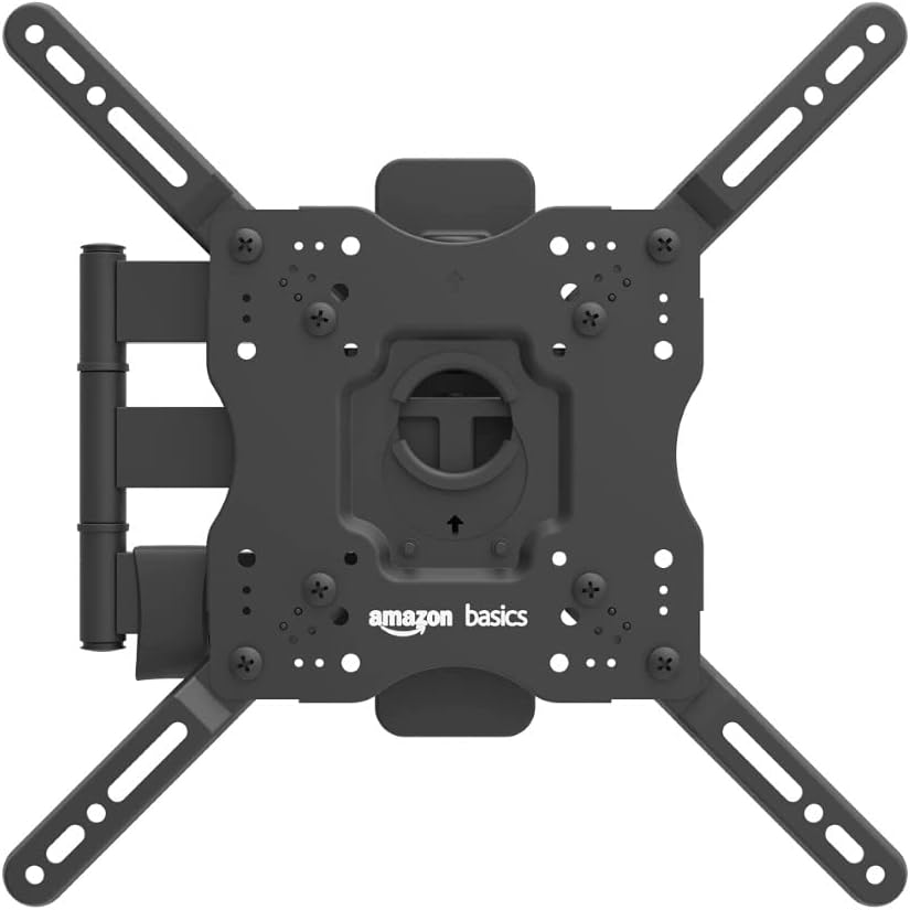 Amazon Basics TV Wall Bracket for 26-55 inch(66cm-140cm) TVs, Swivels Tilts TV Wall Mount for Flat & Curved TV, VESA 100x100mm to 400x400mm, holds up to 36kg, Black 26" to 55" — view 4