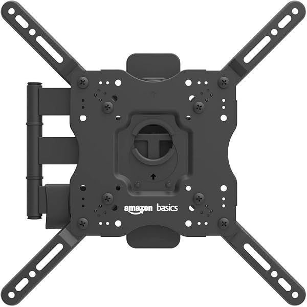 Amazon Basics Full Motion Articulating TV Wall Mount, with Swivel and Tilt, for 26" to 55" TVs and Flat Panels up to 80 Lbs, VESA Compatible, Single Stud, Black - 4
