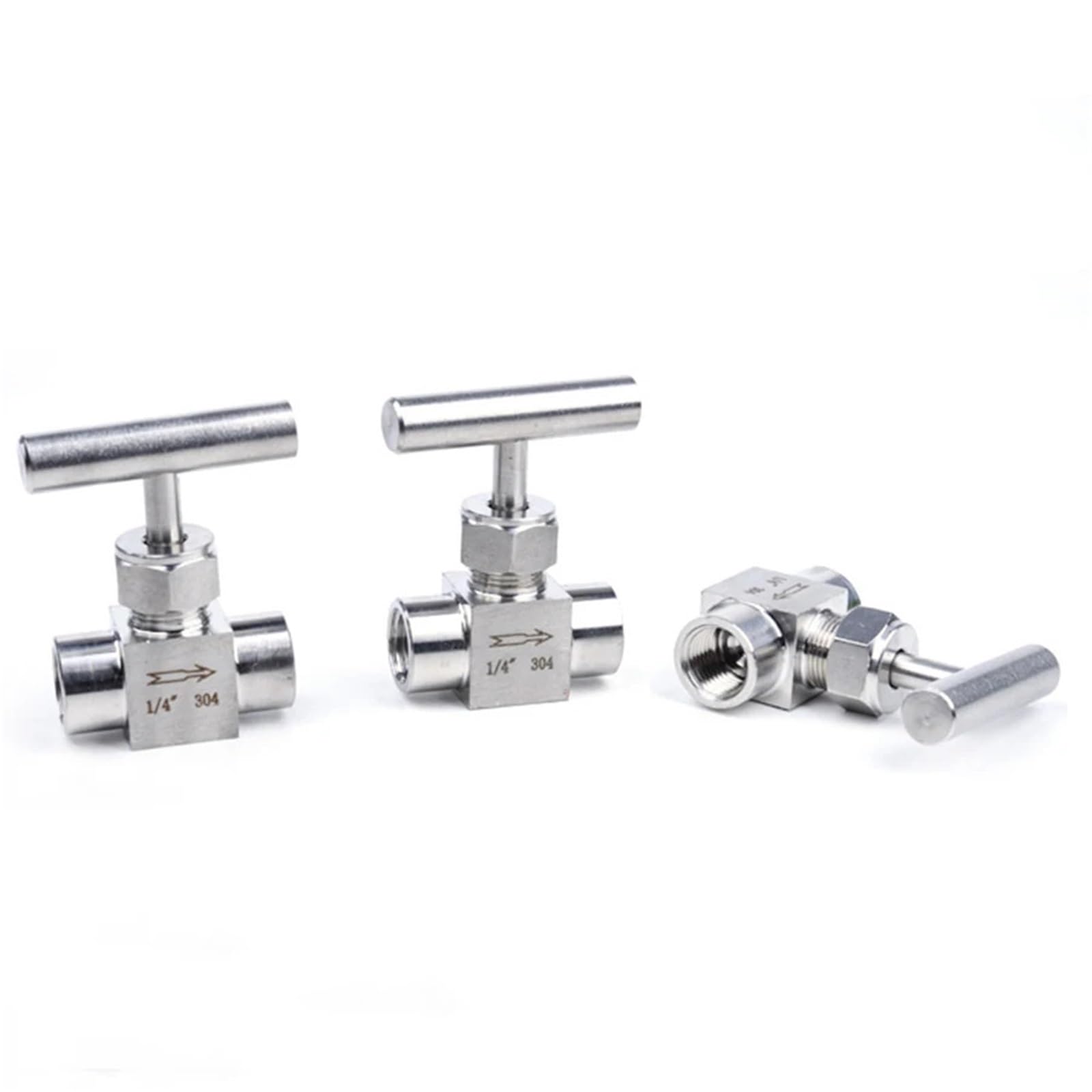 304 Edelstahl Innengewinde Nadelventil 1/8" 1/4" 3/8" 1/2" Durchflusskontrolle mit einem Formgriff Kugelventil 1St(1/2")