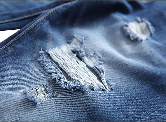 Maiyifu-GJ Men's Slim Fit Stretch Denim Pants Ripped Distressed Straight Leg Biker Jeans Fashion Casual Hip Hop Jean Pants3