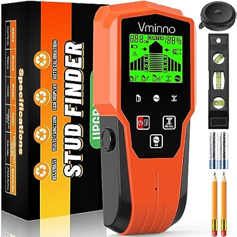 Stud Finder Wall Scanner Kit, 6 in 1 Electronic Wall Stud Finder Tool with Upgraded Smart Sensor, Wall Scanner with HD LCD Display and Audio Alarm for Wire and Water Pipe Cover