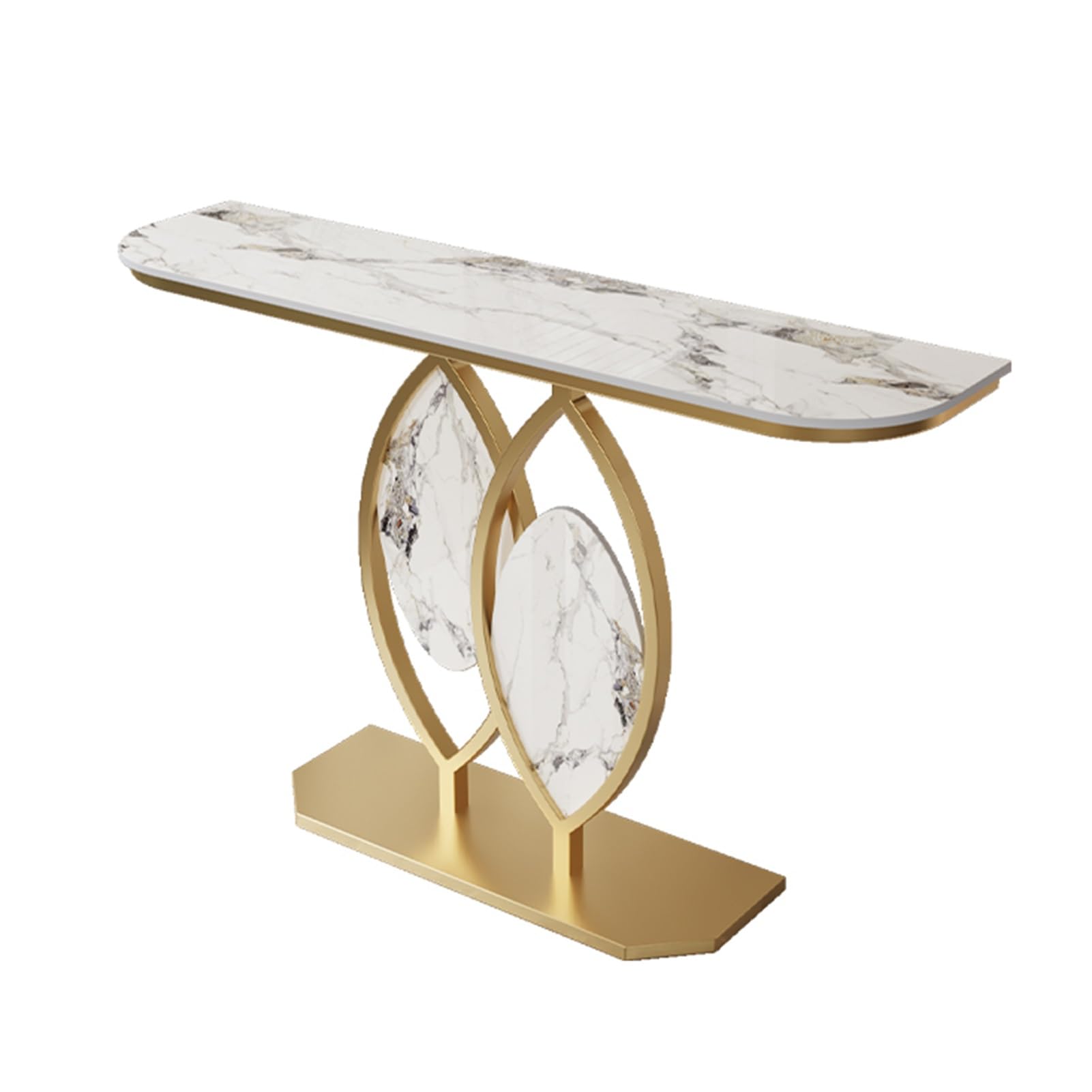 Consolle da ingresso con struttura in metallo, tavolino stretto con ripiani portaoggetti, tavolino da divano dietro il divano, per corridoio, ingresso, atrio, soggiorno (C, 80 cm/31,5 pollici)