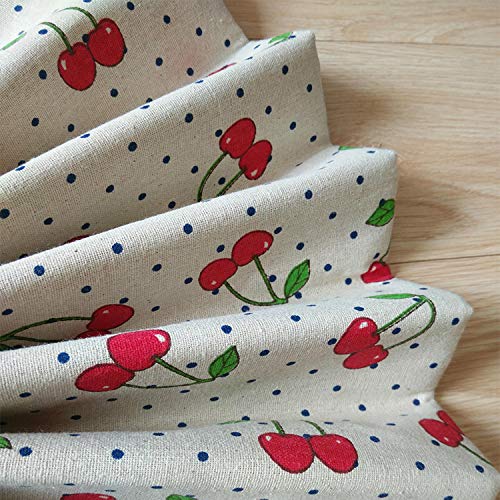 ONECHANCE Tissu Coton Lin Motif Imprimé Fleur Tissus Au Metre Matériel DIY Couture Pour Rideau Patchwork Artisanats Tissu A Coudre 100x150cm Color Vert Size 2 Mètres