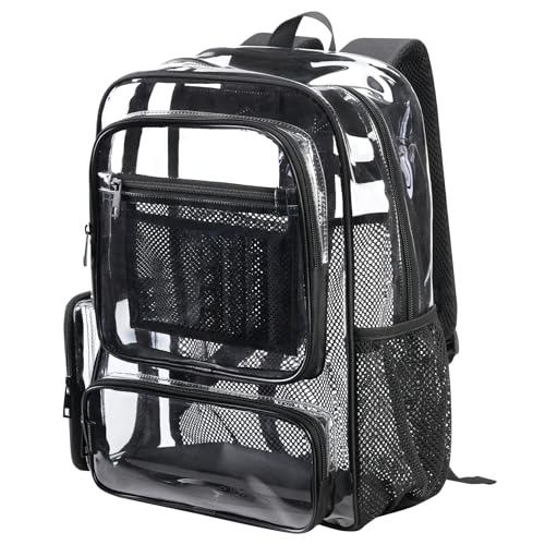 Heavy Duty Clear Backpack - Transparent School Stadium Backpack for Boys, Girls, Men & Women3