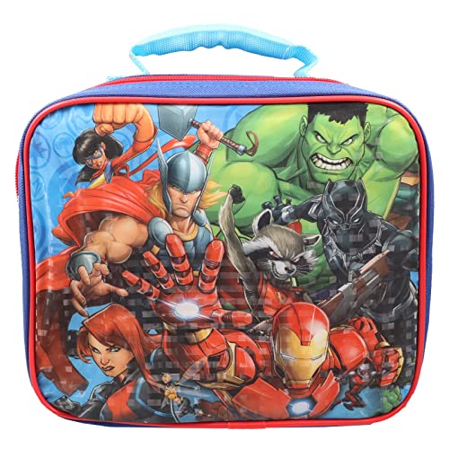 Avengers Backpack With Lunch Bag - Bundle With Avengers Backpack For Boys 8-12, Avengers Lunch Box, Water Bottle, Stickers, More (Marvel Avengers School Backpack For Boys) #TOP2