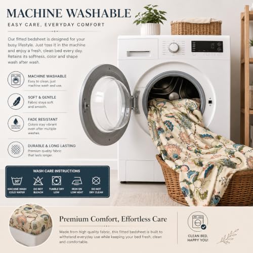 Image of DECORUM Cotton Feel Glace Cotton Fitted Bedsheet King Size (72 inchx78 inch)| All Around Elastic| 2 Pillow Covers (17 inchx27 inch)| Fits Up to 8 inch Mattress| 220 TC|Soft, Wrinkle-Free |Perfect for Home Decor & Gifting