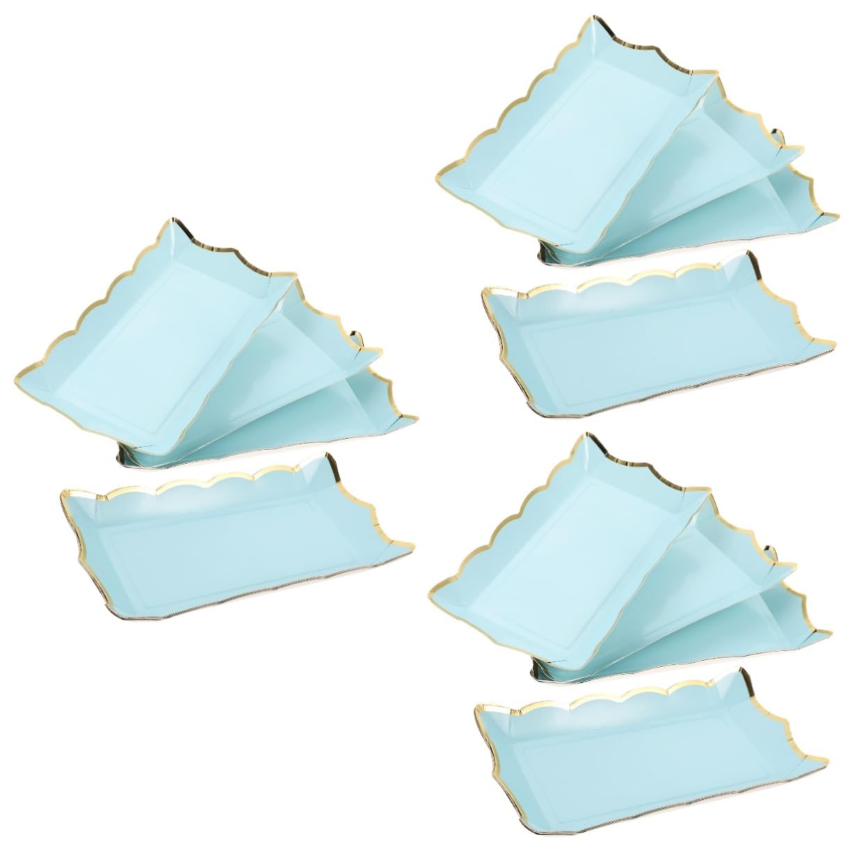 Amosfun 12 Pièces Assiette carrée en Dentelle de Papier Plateau Noel Plateau de Service Noel Assiettes Papier Carton Jante Plateaux d'affichage de Biscuits Plateaux à Biscuits Blue