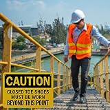 SmartSign Znak "Caution - Closed Toe Shoes Must Be Worn" | 18 cm x 25,4 cm aluminium